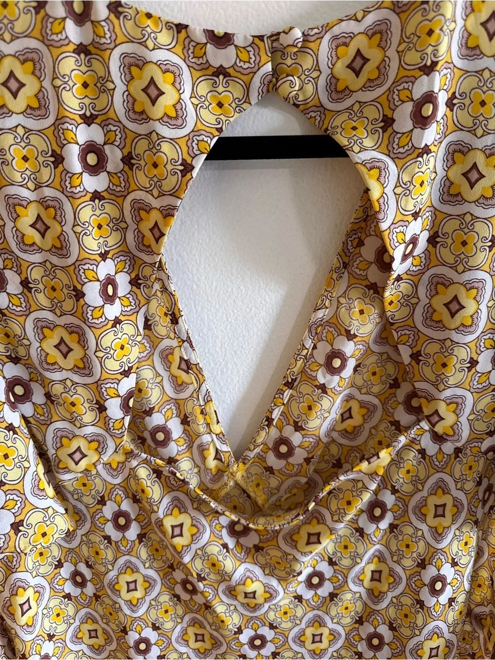 Yellow Floral Print V-Neck Maxi Dress